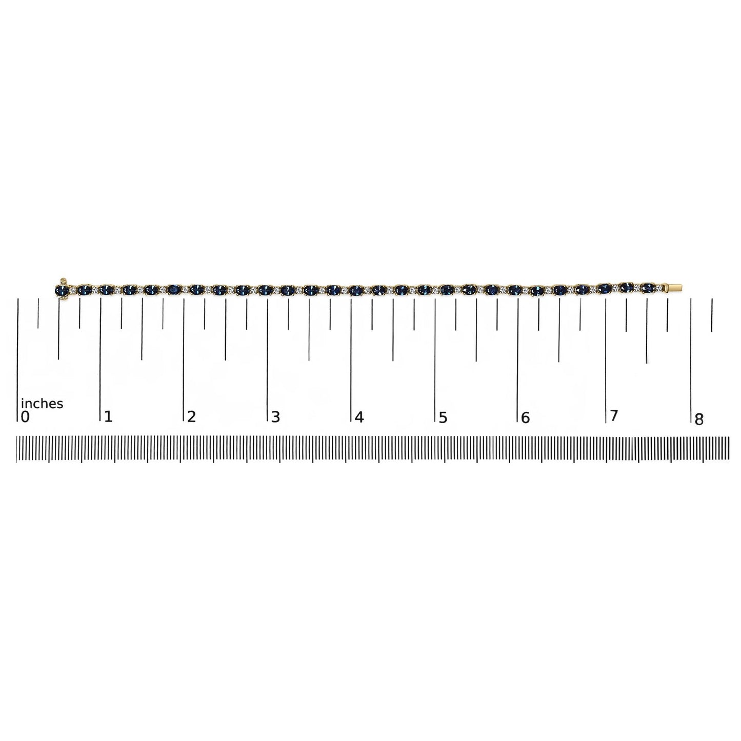 18K Yellow Gold 3/4 Cttw Diamond and 5 1/3 Cttw Oval Blue Sapphire Bracelet