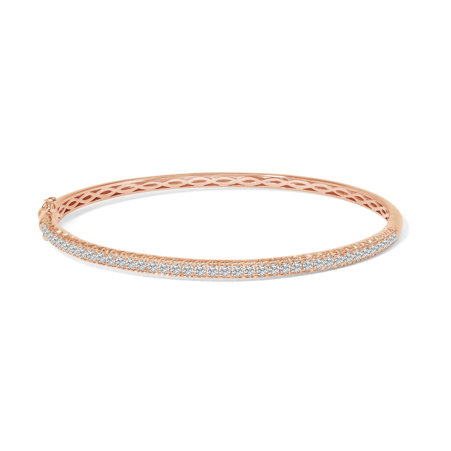 14K Gold 1.00 Cttw Half Eternity Diamond Bangle Bracelet