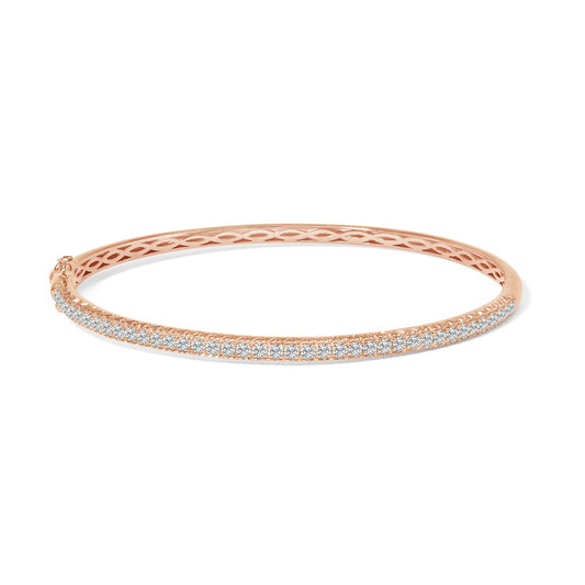 14K Gold 1.00 Cttw Half Eternity Diamond Bangle Bracelet