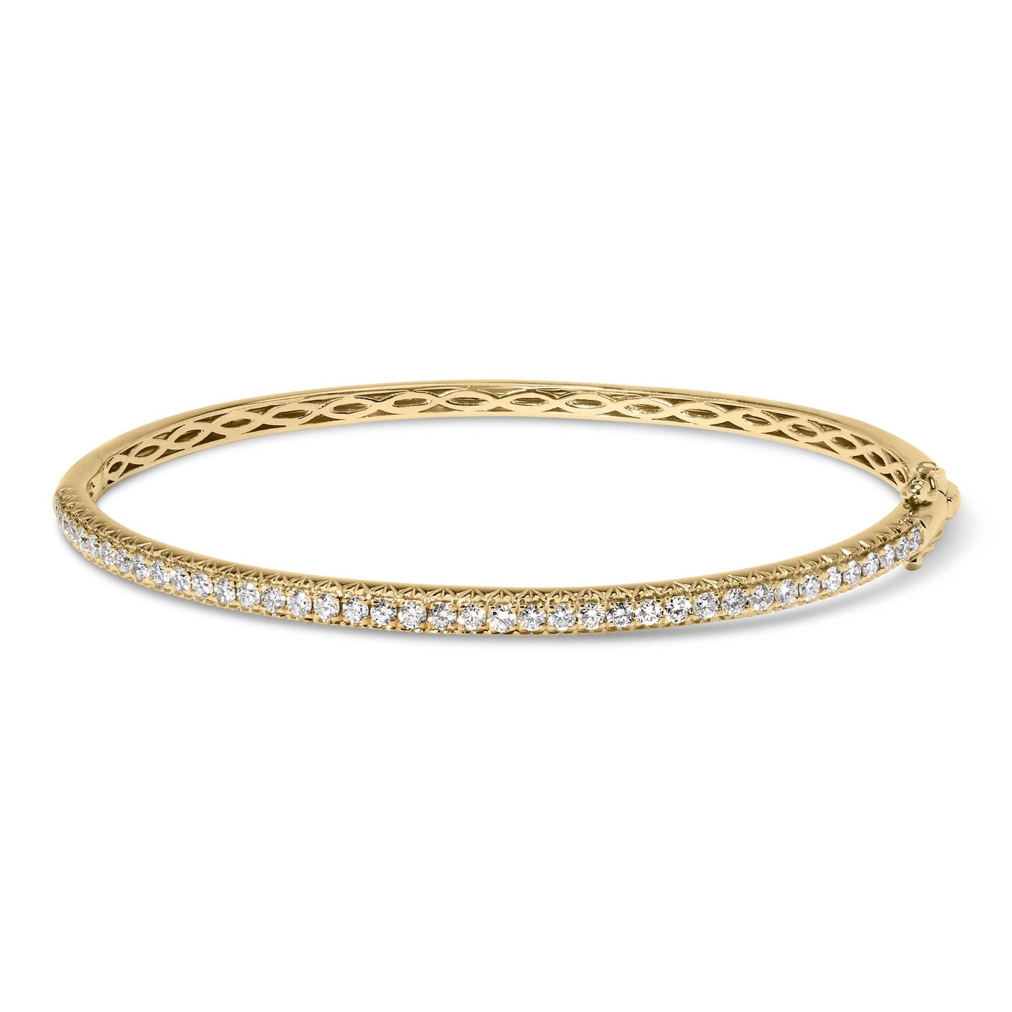 14K Gold 1.00 Cttw Half Eternity Diamond Bangle Bracelet