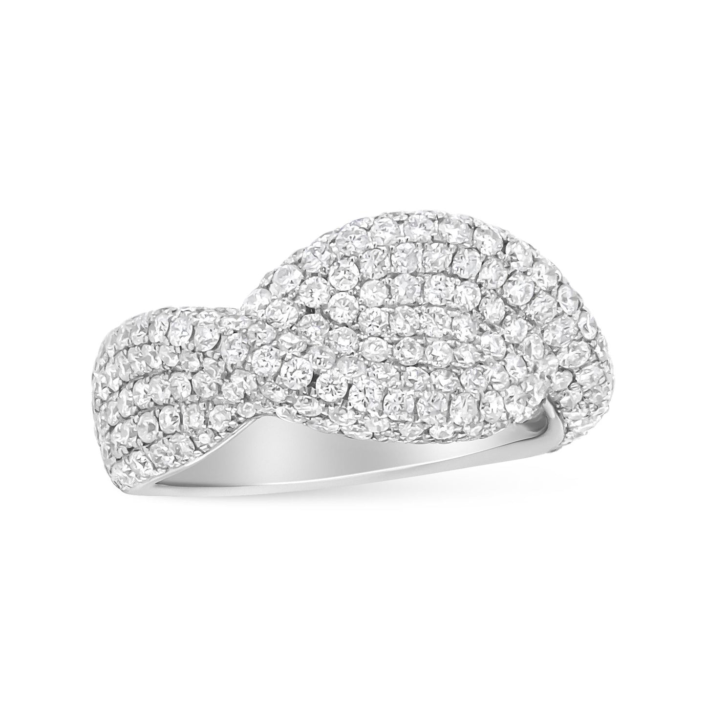 18K White Gold Cluster 2 1/4 Cttw Diamond Fashion Ring