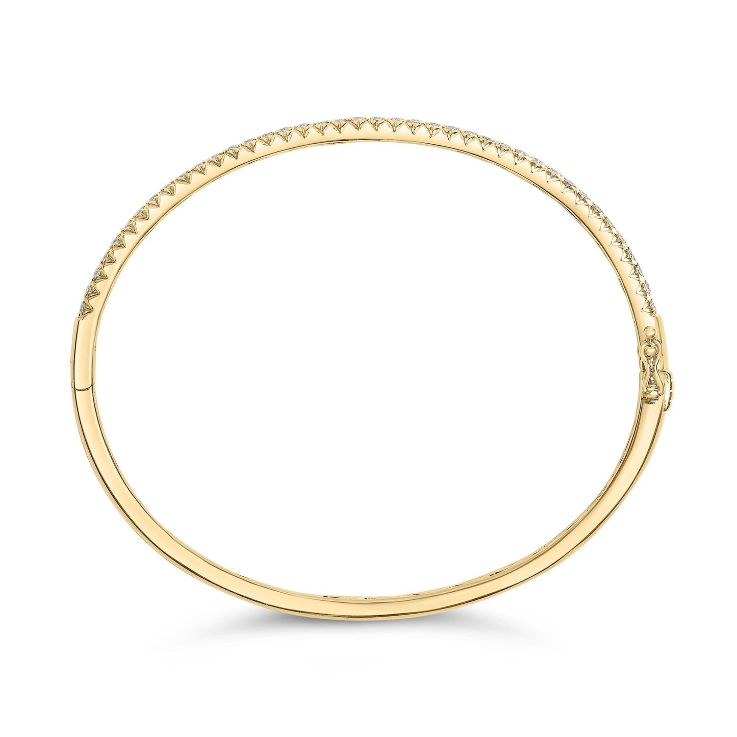 14K Gold 1.00 Cttw Half Eternity Diamond Bangle Bracelet
