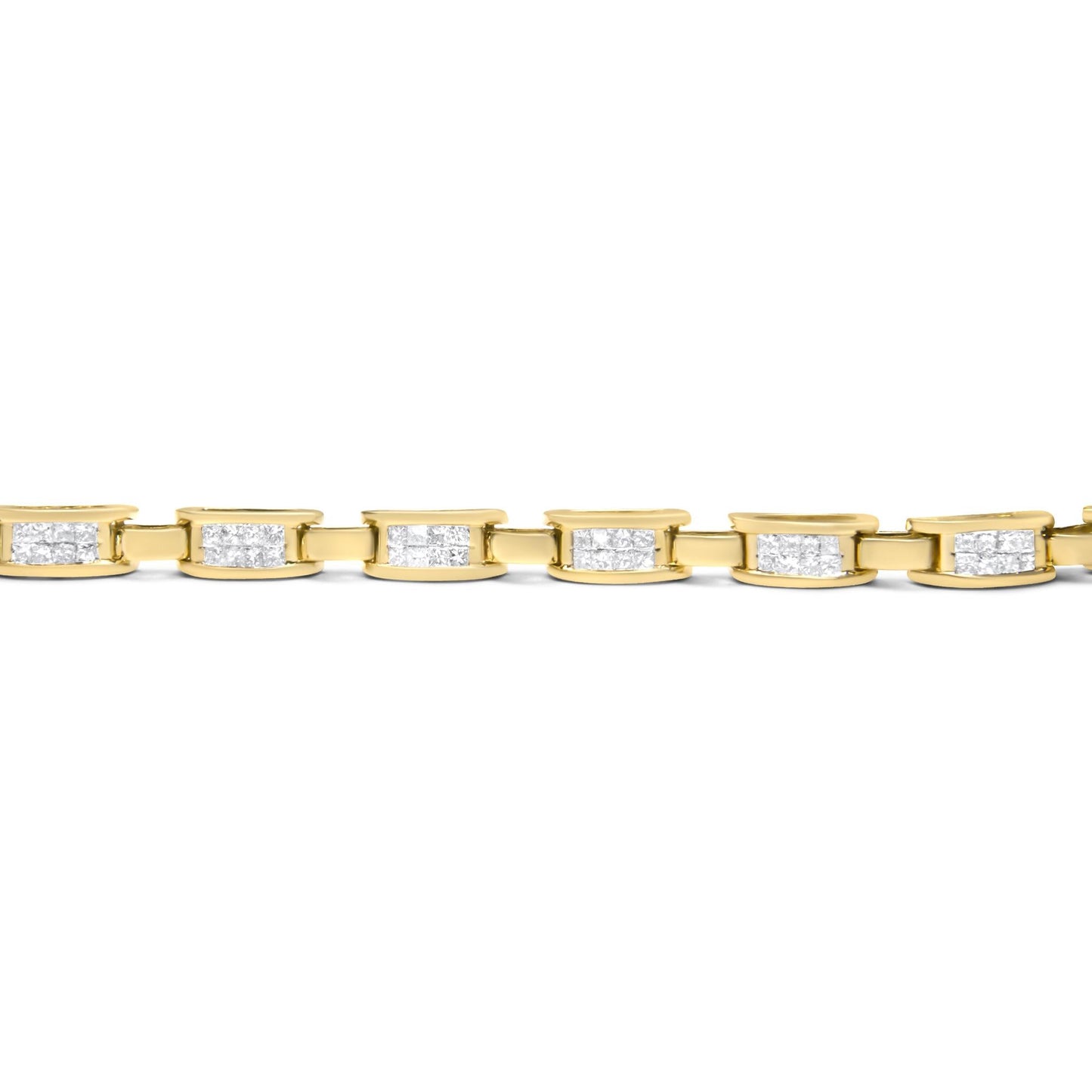 14K Yellow Gold Princess-Cut Diamond Links of Love Bracelet