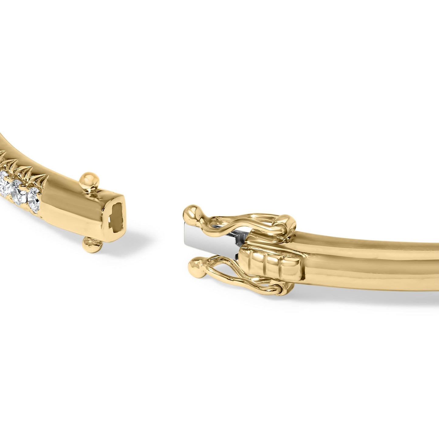 14K Gold 1.00 Cttw Half Eternity Diamond Bangle Bracelet