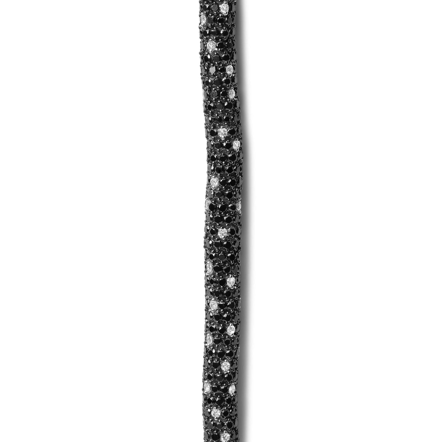 18K White Gold 20.0 Cttw Black and White Pave Set DiamondSkin  Bracelet