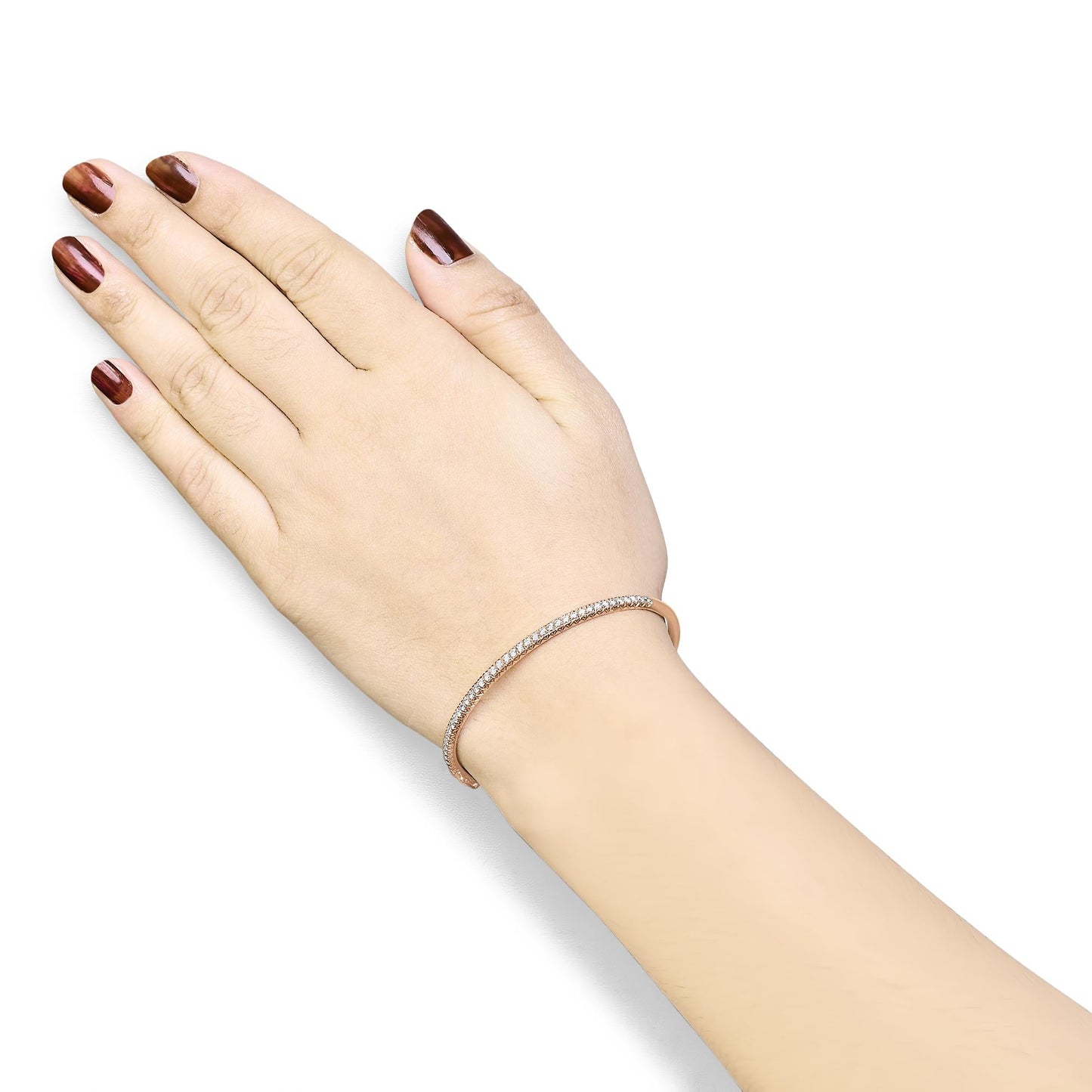 14K Gold 1.00 Cttw Half Eternity Diamond Bangle Bracelet