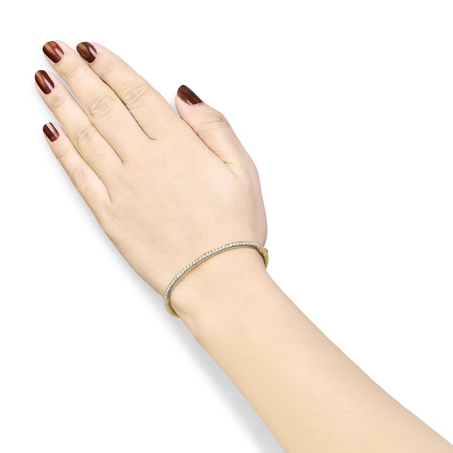 14K Gold 1.00 Cttw Half Eternity Diamond Bangle Bracelet