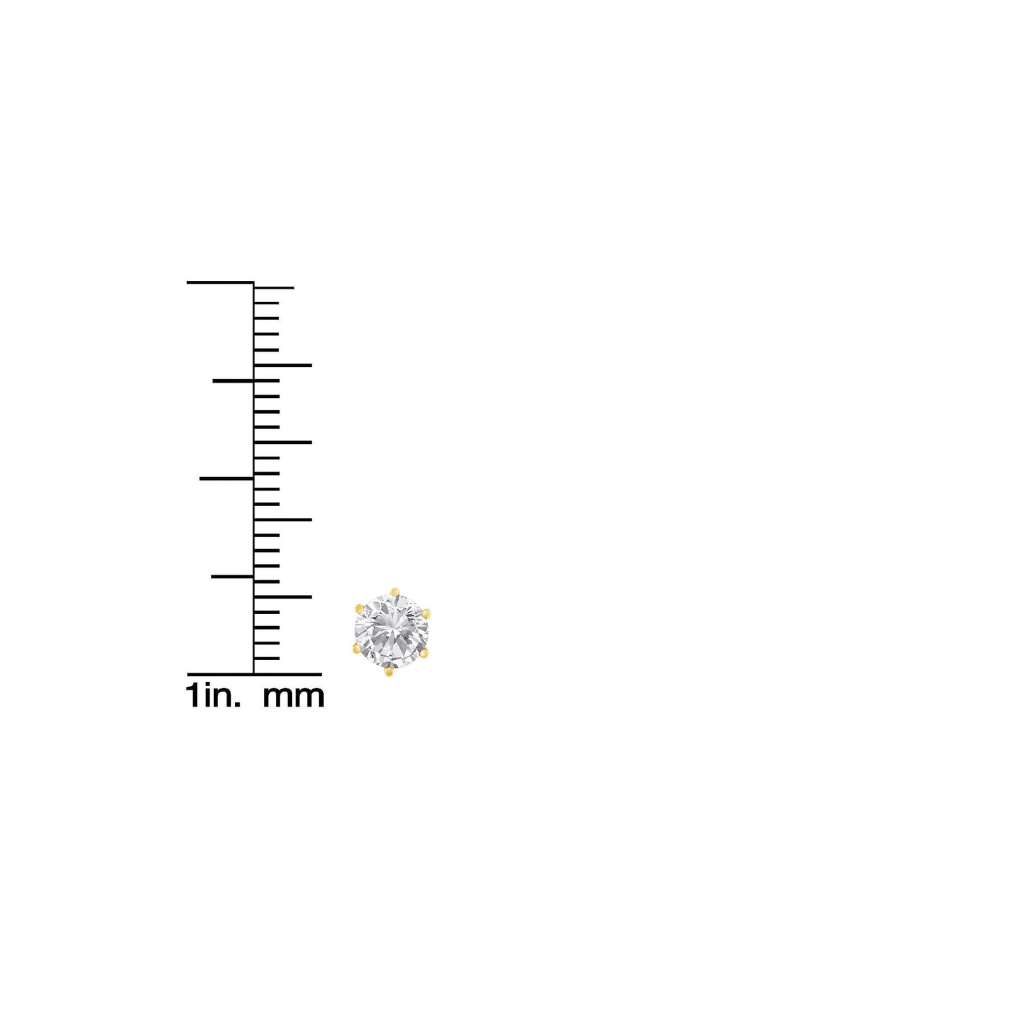 18K Yellow Gold 1-1/2 Cttw Round Brilliant Diamond Classic 6-Prong  Earrings