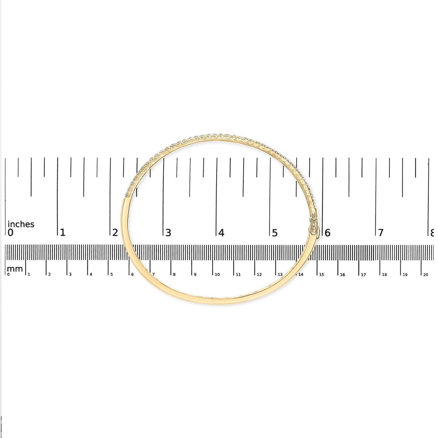 14K Gold 1.00 Cttw Half Eternity Diamond Bangle Bracelet